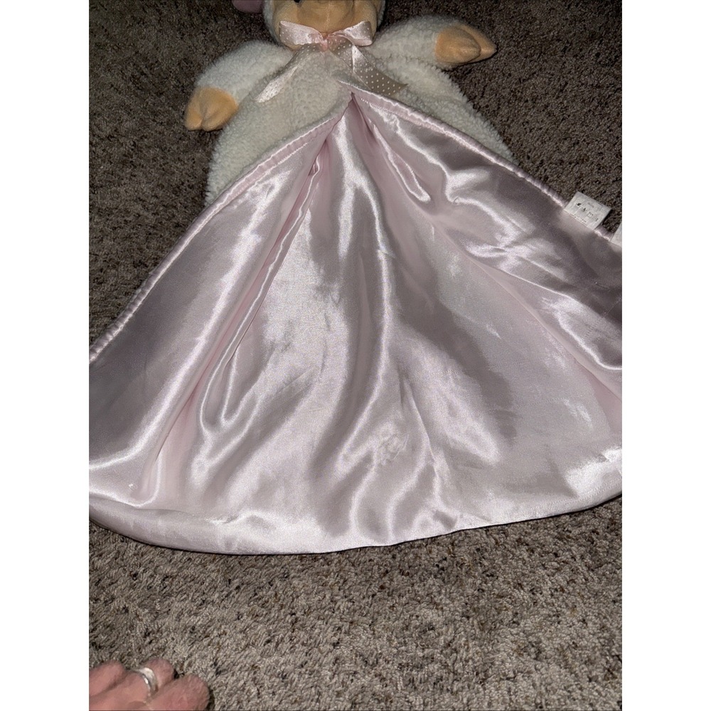 Gerber Sherpa & Satin Lamb Sheep Security Blanket Lovey Large Size 24"
